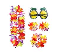 Zambuph Hawaiian Skirt Fun Twists Men Women Funny Dance Costume Sets Pineapple Fabric For Luau Parties MaterialsThe Of Cloth Tropical Stretchy Elastic Luau Fancy Dress Summer, Multicolor, L