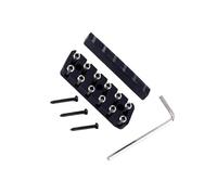 Zambuph Headless Bridge Nut Electric Guitar Replacement Set With Parts Easy To Install Guitar Fixed Saddle Bridge Nut Set Replacement Screws. 6 7 8 String Headless