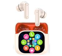 Zambuph High-definition Audio Earbuds With Screen Comfortable Fit In Entertainment Venues Supports AI Translation Audifonoss Traductores Inglés Español, Beige-Orange, AI Translation