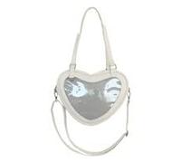 Zambuph Japanese College Student Heart Bag Large Capacity Crossbody Bag With Adjustable Strap Neatly Organizing Daily Essentials For Pin Display Shoulder 1, white