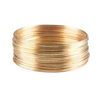 Zambuph Jewelry Wire Crafted Memory Wire And 50 Loops For Bead Jewelry Making And DIY Projects Like Bracelets Memory Steel Earrings DIY Crafts Cuff Bangle, Light Gold