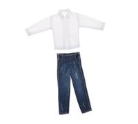 Zambuph Loose Figure Pant Outfit 1/12 Scale Male Figure White Shirt And Jeans Suit And Has Long Service Life. 1/12 Scale Male Character Suit./ Doll Clothes Fit 6 Inch Action Body.
