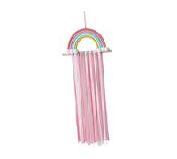 Zambuph Macrame Bow Holder Rainbow Pattern Tassels Adds Charm To Home Decor Organizes All Hair Bows And Clips Neatly Hanging Hair Bow Organizer Hold All Size
