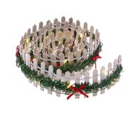 Zambuph Magical Christmas Elf Panels Fence Landscape LED Light Christmas Fence Small Prop Miniature LED Light Tree, Beige