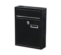Zambuph Mail In Style With Lockable Metal Wall Mount Letterbox Letterbox Made Of Iron Wall Mount Mailbox Padded Envelopes Etc, Black, 9.45x3.15x12.60 inch