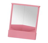Zambuph Makeup Mirror Non Reversing True Mirror Clear Reflection Freestanding Makeup Stand Vanity Triangular Support Non Reversing Freestanding, pink, 23x19cm