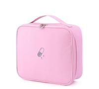 Zambuph Medical Kit First Aid Box Portable Capacity Storage Bag Boxes Outdoor Student Pill Accessories Survival Camping, Pink, Large Size
