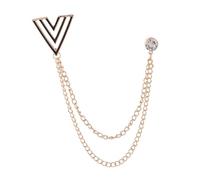 Zambuph Men S Suit Brooch Unique Lapel Pin Badge Hanging Chains Brooches Jewelry Accessories Suitable For All Occasions Career Suit Shirt Tie Hat Scarf Dress Coat Brooch, Gold, 2.7x2.6cm