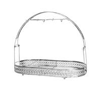 Zambuph Modern Coffee Mug Holder Rack Wall Mounted Designed for Stability and Style Featuring Hooks and Wrought Iron Setup Mug Holder Rack Wall Cabinet Mounted Counter, Silver, 15.7X8.4X12.3 inch