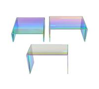 Zambuph Modern Rainbow Acrylic Display Stand for Buffets Jewelry and Retail Presentation Riser Shelf