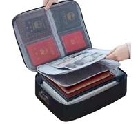 Zambuph Multi-pocket Fireproof File Bag Easily Important Documents Fireproof File Bag Has Three-layer Multi Pocket Can, black