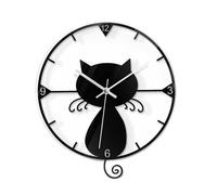 Zambuph No Ticking Decorative Wall Clock With Quiet Movement In Office Home School Context Wall Clock Is Made Of Premium Acrylic Cat For Living Room Decorative Bedroom