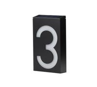 Zambuph Number Light Doorplate Guide-Board Wall Lamp Digital Yard Plaque Lantern Rechargeable Address House Powered Courtyard, Three