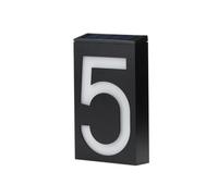 Zambuph Number Light Doorplate Guide-Board Wall Lamp Digital Yard Plaque Lantern Rechargeable Address House Powered Courtyard, Five