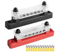 Zambuph Pack of 2 Car Truck Boat RVs 6-way Bus Bar M4 Power Distribution Terminal Block M6 Post Screw Accessory Replacing Parts
