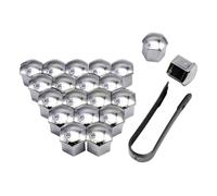 Zambuph Pack of 20 Car Wheel Nut Caps Universal Replacement Hub Screw Head Cover Anti-rust Automobile Nuts Rims Protectors, Plating Silver, 19mm
