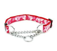 Zambuph Pet Collar Portable Reuseable Replacement Washable Nonslip Heavy Duty Adjustable Outdoor Playing Pets Towing Choker, Camouflage Red