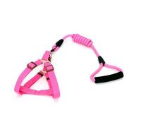 Zambuph Pig Harness Leash Walking Harnesses Wear-resistant Portable Leashes Safe Belt Tensile Resistance Rope for Training, Pink,0.6 * 120cm, S