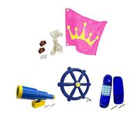 Zambuph Playground Accessories Pirate Ship Telescope Steering Wheel Swing Set Toy Equipment Backyard Fun Safe Play Steering Wheel Toy Swing Set Playground Equipment