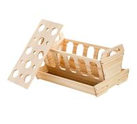 Zambuph Rabbit Food Dispenser Chinchilla Hay Rack Wood Stylishly Designed To Freshness Enhancing Healthy Eating Habits For Pets Rabbit Hay Feeder Rack Wooden Grass Dispenser