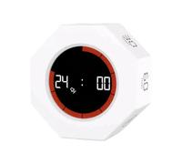 Zambuph Rechargeable Timer Cube 7 Countdowns And Red Progress Bar ABS With Battery Productivity Timer Productivity Cube Pomodoro, white