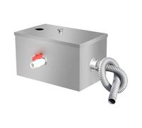 Zambuph Reliable Leak Prevention Trap Interceptor Under Sink Waste Solution for Restaurant and Kitchen and Other Commercial Places. Waste Water Oil Water Separator for Cafe, Silver, 40x25x25cm