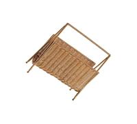 Zambuph Robust Books Storage Woven Basket Magazine Rack Display Stand Elegant Newspapers Holder Stylish Vinyl Album Organizer Hotels Coffee Shop Living Room Office Bedroom Bedside