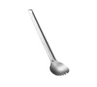 Zambuph Scoop and Fork Long-Handled Anti-Rust Indoor Outdoor Tableware Set Lightweight Strong Spoons Kit Hiking Picnic Accessories