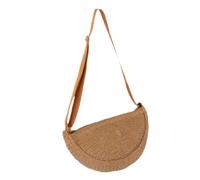 Zambuph Semi-circular Diagonal Cross Woven Bag For Holiday Parties Trendy And Functional Whether Shopping Trips Or Holiday, Brown