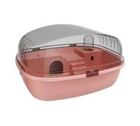 Zambuph Spacious Large Hamster Cage Built Sturdy PP Features Transparent Room Ventilation Encouraging Playfulness And Comfort Large Hamster Cage Habitat Acrylic Portable, pink, 35.5x27.5x20cm