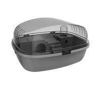 Zambuph Spacious Large Hamster Cage Built Sturdy PP Features Transparent Room Ventilation Encouraging Playfulness And Comfort Large Hamster Cage Habitat Acrylic Portable, gray, 35.5x27.5x20cm