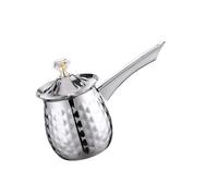 Zambuph Stainless Steel Pot with Long Handle Anti-Scalding Easy and Safe to Turkish Milk Cup Exquisite Craft Butter Melting, Silver, 600ml