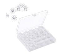 Zambuph Transparent Bobbin Holder Box with 25pcs Sewing Spools Organized Portable Crafting Storage Solution Anyone Just Starting Out Embroidery 25pcs Sewing Bobbins Spools Craft DIY Tool