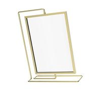 Zambuph Transparent Metal Picture Frame Home Decoration With Durable Double Sided Rotating Durable. Photo Frame Can Display 2 Photo At Same Time 360 Rotating Acrylic Picture, Gold, 27.6x21x7cm