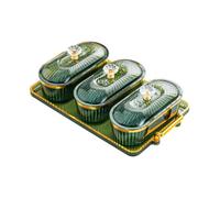 Zambuph Trendy Divided Serving Platter Snack Storage,green,31x18.5x11cm