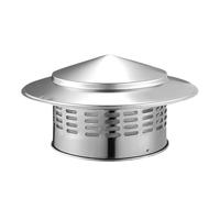 Zambuph Umbrella Shaped Cap, Stainless Steel Cover, roof, Cylindrical PVC Pipe, Flue, Rainproof Cover, Ventilation Cap, Silver, 25 * 12.5 * 16cm