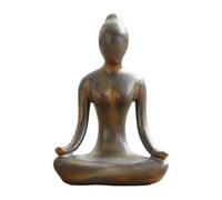 Zambuph Unique Ceramic Dancing Girl Figurine Artistic Home Office Decor Yoga Posture Sculpture Collectible Beautiful Ceramic Female Yoga Girl Miniature Meditation Art, Bronze, Style 1