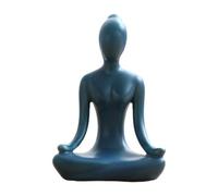 Zambuph Unique Ceramic Dancing Girl Figurine Artistic Home Office Decor Yoga Posture Sculpture Collectible Beautiful Ceramic Female Yoga Girl Miniature Meditation Art, Blue, Style 1