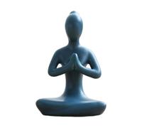 Zambuph Unique Ceramic Dancing Girl Figurine Artistic Home Office Decor Yoga Posture Sculpture Collectible Beautiful Ceramic Female Yoga Girl Miniature Meditation Art, Blue, Style 2