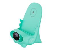 Zambuph V8 Chair Desktop Wireless Charging Dock With Mobile Stand And Cooling Fan Providing Efficient Charging And Fan Cooling Function. Three In One Wireless, green