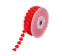 Zambuph Versatile Heart Ribbon Love Heart Ribbon for Crafts Red Decorating Gift Packages and Inspiring Craft Projects and Ideas 20 Meters Roll Embossing Polyester