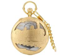 Zambuph Vintage Smooth Quartz Pocket Watch Unique Musical Pocket Watch Gift | Father Son Or Friends Just Shaking Handle To Play Music To Sooth Ears And Yourself. Detachable Chain Is Easy Assemble