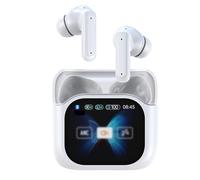 Zambuph Visual Feedbacks High-definition Wireless In-ear Headphones Screen For Cafe Enthusiasts Earbuds With Screen Headphones Screens In-ear Headphoness, White