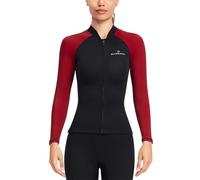Zambuph Wetsuit Tops 1.5mm Keep Warm Wetsuits UV Scuba Diving Vest for Water Aerobics Diving Snorkeling in Cold Water, Women/red, M