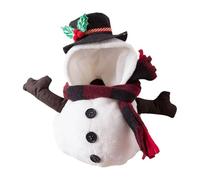 Zambuph Winter Warm Dog Hoodie Apparel Puppy Accessories Joy To Furry Friend With Festive Snowman Pet Christmas Costume Creative Dog Costume Christmas Holiday For Pets, White, S