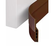 Zambuph with Teeth Door Bottom Seal Home Quiet and Comfortable Basements Silica Gel Light-Blocking Sealing Strip Anti-Drafting, Brown