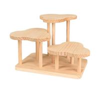 Zambuph Wooden Display Riser Multipurpose Stand Organizing Collectibles Toys and Dolls in Home Environment Making Gift for Relatives and Friends. Collectibles Display Shelf, Brown, Clouds