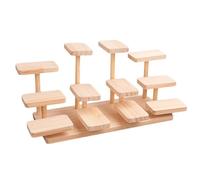 Zambuph Wooden Display Riser Multipurpose Stand Organizing Collectibles Toys and Dolls in Home Environment Making Gift for Relatives and Friends. Collectibles Display Shelf, Brown, Jungle