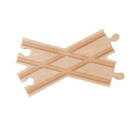 Zambuph Wooden Train Track Portable Train Tracks Accessories Expand On Original Railway Play And Encourage Child Development Railroads Toy Track Rail Station Accessory, Wood color, 16x9x1.2cm