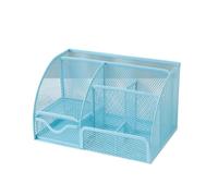 Zambuph Workspace Tidy With Stylish Pen Holder And Desk Tidy Metal For Unisex Desk Supplies Organisers Stationary Organizer, Light Blue, 480g
